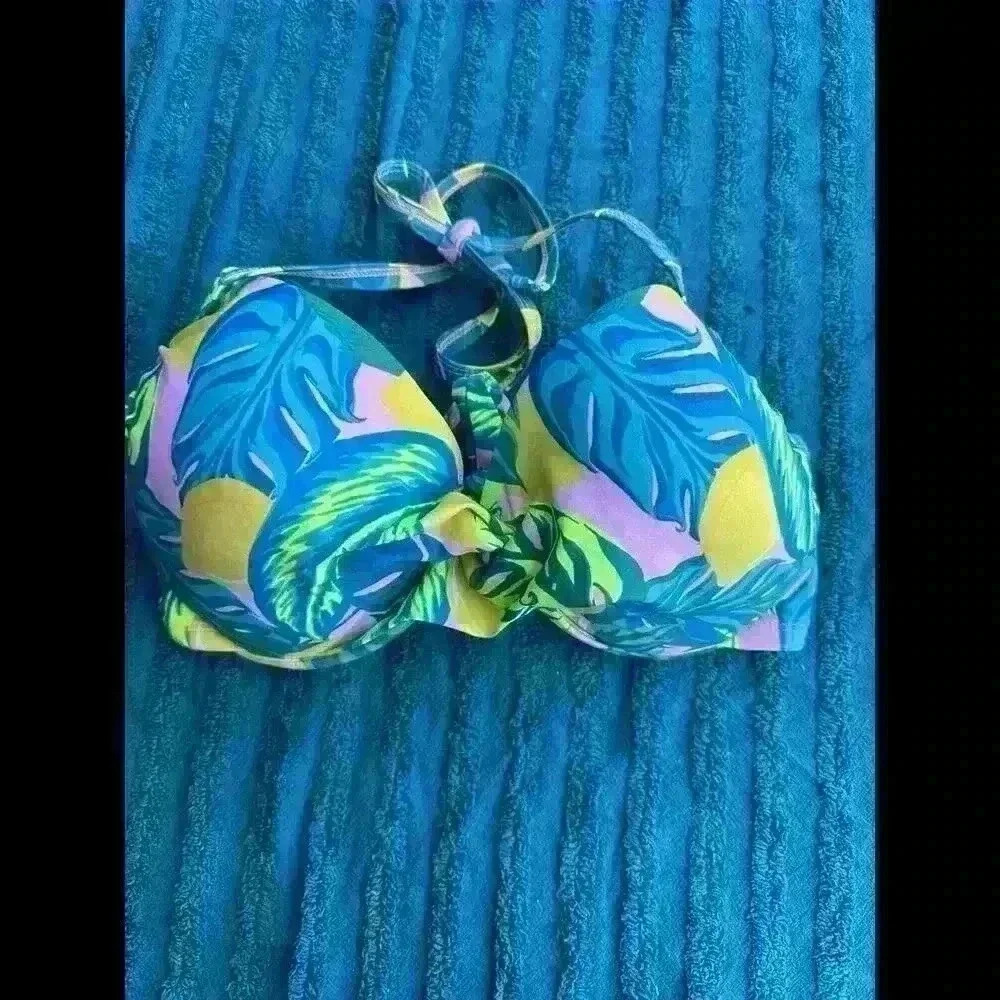 VTG Xhilaration Womens Swim Top Size D/DD NWOT Y2K
